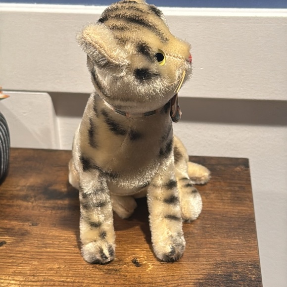 Unbranded Steiff kitten sitting cat kitty green eyes sewn nose mohair beautiful - Picture 6 of 15